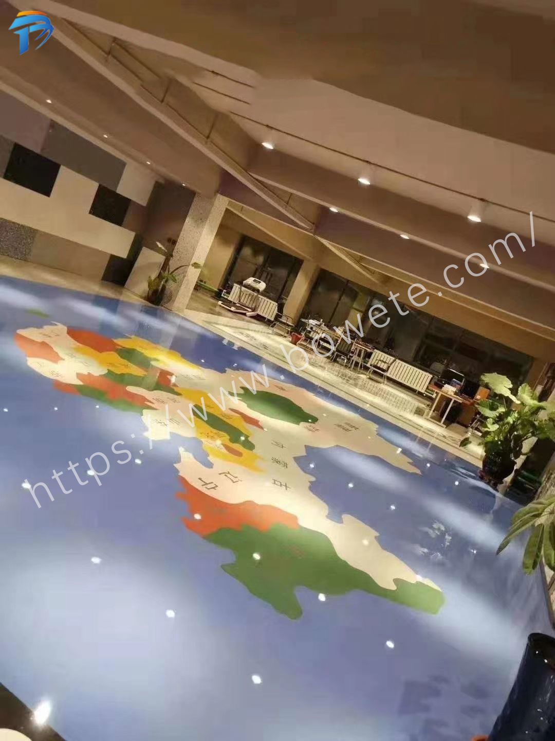 企业展厅中国地图磨石地坪